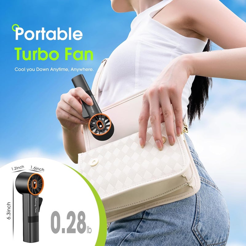 Ausic Portable Handheld Misting Fan, Turbo Fans with Mist, High-Speed, 3 Speeds Personal Small Water Spray Fan, Outdoor Cooling Rechargeable Battery Operated Fans for Kids/Travel/Makeup/Shopping - Image 5